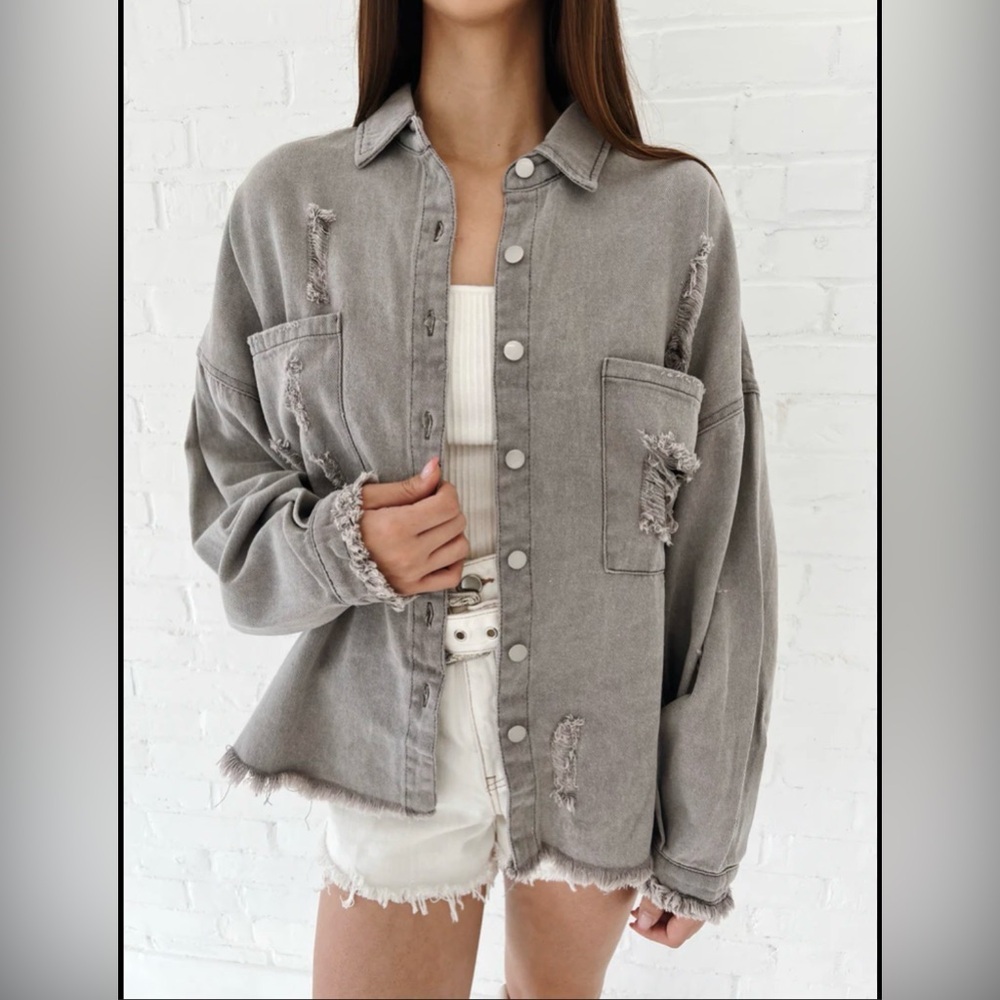 POL Light Gray denim jacket